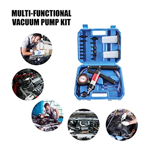Yonligonju 23PCS Handheld Vacuum Pump Tester Brake Bleeder Kit Brake System Bleeding Tools with Adapters and 2 Reservoir Bottles Automotive Brake for Car Truck Motorcycle (Blue) - color: blue