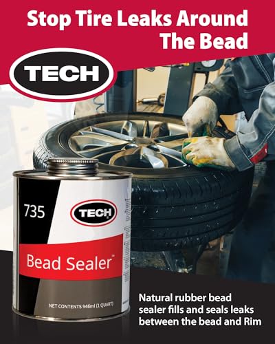 TECH Tire Bead Sealer, 1 Quart – Stops Leaks Between Rim and Edge, Fills Gaps for Old or New Wheels, Compatible with Tubeless Sealants, Solution for Reliable Leak Prevention and Repairs