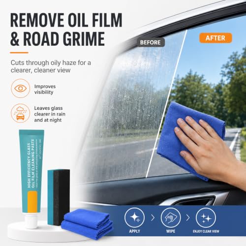 Mini Cordless Car Polisher Kit, 2-Speed Polishing Machine with Buffing Pads, Car Scratch Remover, Wax, Glass Oil Film Cleaner, All-in-One Auto Detailing Set for Paint & Glass Restoration