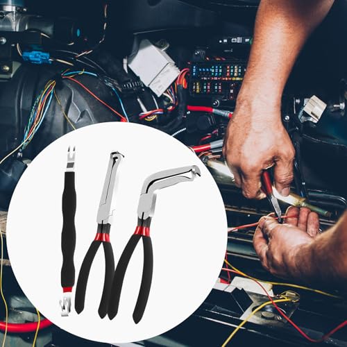 3-Piece Electrical Disconnect Pliers Set – 60° Angled & Straight Automotive Connector Pliers with Double-Ended Separator Tool, Non-Slip Grip for Wiring Harness & Sensors – Ideal for Gifts for Men