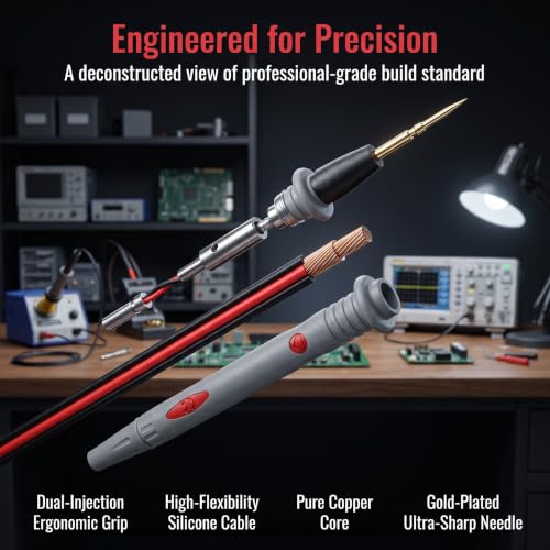 1000V 20A Multimeter Leads, Ultra-Sharp Gold-Plated Probes, Silicone Meter Leads for Fluke, Klein, AstroAI Multimeter and Automotive Testing(40.5in)