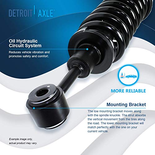 Detroit Axle - 2 Front Struts for 4WD 2004-2008 Ford F-150, 06-08 Lincoln Mark LT [w/o Spacer] Complete Struts with Coil Spring 2005 2006 2007 Replacement Quick Install Ready Strut Shock Assembly - size: 171361 x2/PAIR