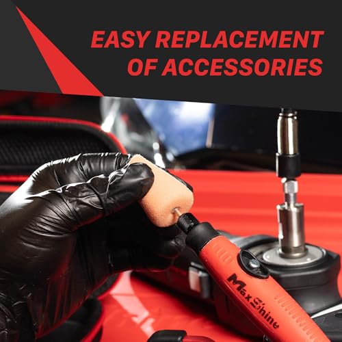 Maxshine 10 Pieces MN01 Mini Polisher and Accessories - 3x3cm (1.18”x1.18”) Orange Polishing Pads, Precision Buffing & Polishing for Tight Spaces, Ideal for Professional Car Detailing - size: Orange Polishing Pad
