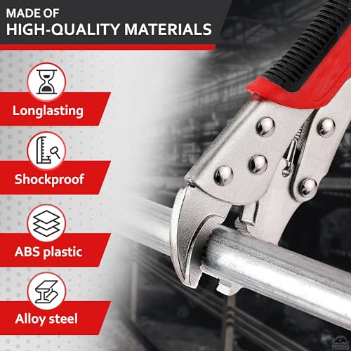 Locking Pliers 8 Inch Heavy Duty – Adjustable Vice Grips Pliers with Anti-Slip Rubberized Plastic Handles, Alloy Steel Curved Jaw & Strong Locking – for Plumbing, Welding, Automotive & Woodworking - color: Vise Grips