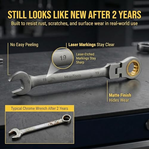 23-Piece Metric Wrench Set, Ratcheting Wrench Set with 8-24 mm Flex-Head Combination Wrenches, 9 Allen Keys, 72-Tooth Cr-V Steel, Nickel Plated, Organizer Bag