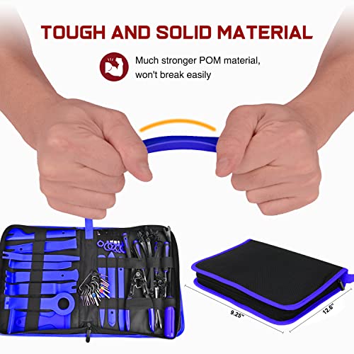 Nilight 238Pcs Trim Removal Tool, Auto Push Pin Bumper Retainer Clip Set Fastener Terminal Remover Tool Adhesive Cable Clips Kit Car Panel Radio Removal Auto Clip Pliers - color: 238 Clips+ Remover Tools Blue