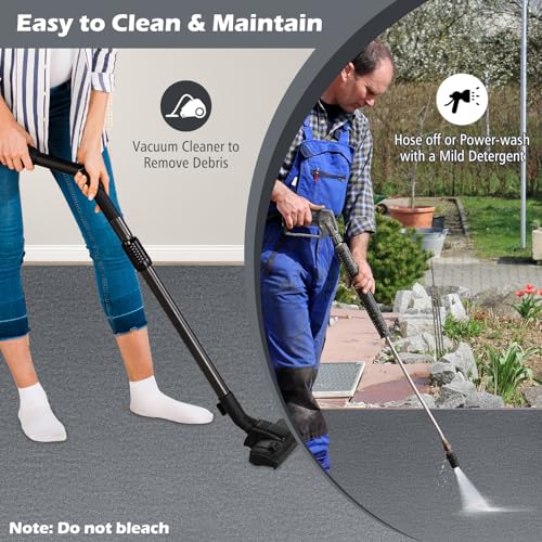 Tangkula 17' x 7.4' Garage Floor Mat, Absorbent Oil Spill Parking Mat for Under Car, Reusable & Washable Garage Flooring Rug, Protects Garage & Shop Floor, Non Slip & Waterproof Backing, Includes Tape