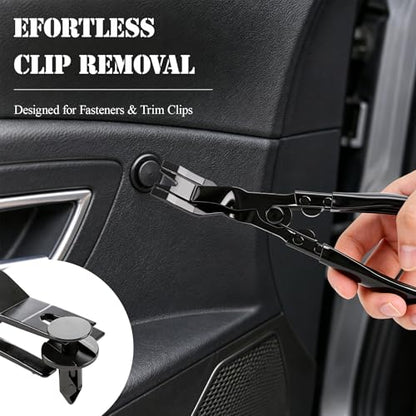 3 Pcs Auto Clip Pliers Set & Fastener Remover – Car Trim Rivet Removal Pry Tool Repair Kit with Storage Bag, for Automotive Door Panel, Upholstery, Dashboard, Plastic Fasteners (Black) - color: Black