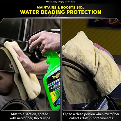 Meguiar's Hybrid Ceramic Wax & Shine Kit - Includes Ceramic Wax and Ceramic Detailer, with Microfiber Clothes and buffing Pads for Cars, trucks, & SUVs