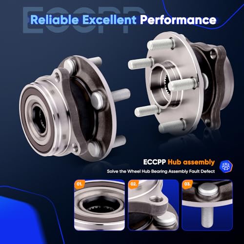 ECCPP 513287 Wheel Bearing Hub Assembly for Lexus CT200h 2011-2017 | for Toyota for Prius 2010-2015 5 lugs w/ABS Sensor Pre-Greased Sealed - size: 513287