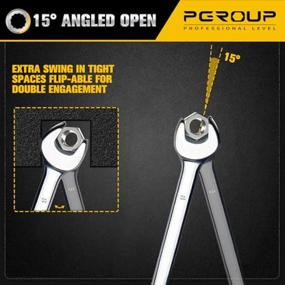 8mm Metric Combination Wrench, CR-V Steel with Mirror Polish, 12-Point Design, 15-Degree Offset, Perfect for Auto Repair, Household, Car & Truck Emergency - size: 8mm