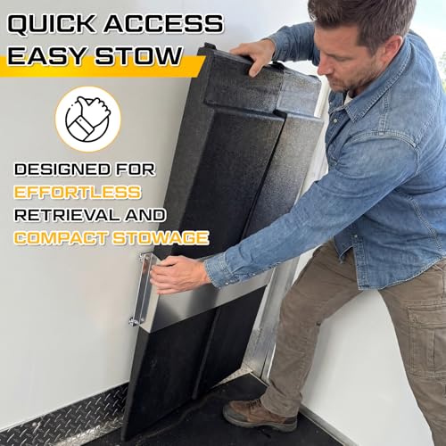 Wesiti Trailer Ramp Organizer Rack,Fits 5" Height Ramps with 4.3° Approach Angle,Lightweight Aluminum Vertical Storage Mount,Wall Mounted Holder for Race and Utility Trailers