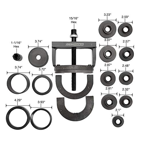 OEMTOOLS 37342 Master Wheel Bearing Removal Tool, Wheel Bearing Installer Kit Fits Most Vehicles, Self-Centering Design, Front, Rear, and All-Wheel Drive - style: Expanded Master Kit
