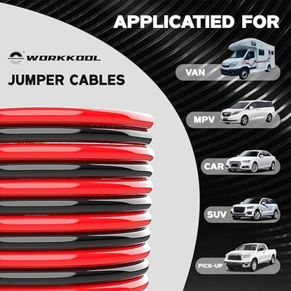 Heavy Duty Jumper Cables, Automotive Booster Cables for Starting Weak Batteries(16 Feet, 2-Gauge) - size: 2GA16FT