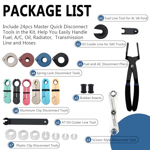 Handor Master Quick Disconnect Tool Kit with Fuel and AC Disconnect Pliers Fuel Line Disconnect Tool Set AC Line Removal Tool Fuel Line Disconnect Tool