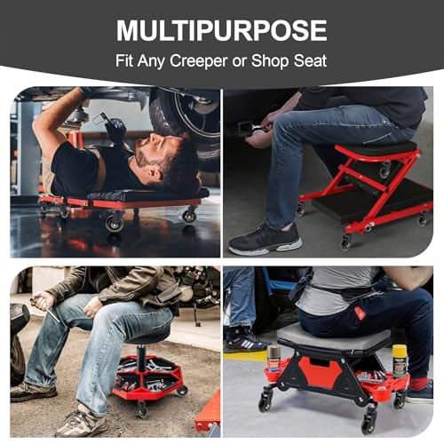 Creeper Casters Set of 4, 2.5 Inch Roller Blade Replacement Wheels for Creeper Service Cart Stool Post Mount, Heavy-Duty No Noise Swivel Castors for Mechanic Stool, Rolling Creeper Garage Seat - style: Clear-No Brakes