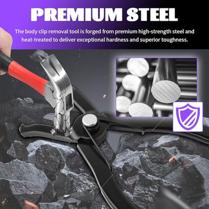 IHOTDER 2PCS Car Push Pin Pliers Set,30° & 80° Angled Jaws Clip Removal Pliers with Non-Slip Grip,Professional Push Pin Removal Tool for Car Trim/Plastic Fasteners/Bumper Clips