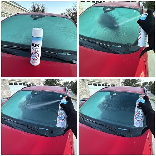 SQ Windshield De-Icer Frost and Snow Remover, 14.5 oz per can (1)