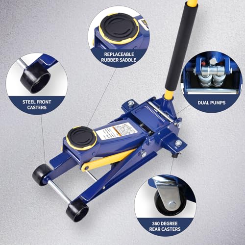 AAIN Heavy Duty 3-Ton Floor Jack - color: Blue, style: 3 ton