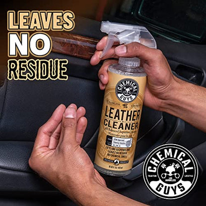 Chemical Guys, Leather Cleaner & Conditioner Kit for Cars & Home, 2 x 16 oz | Two-step kit cleans then conditions seats, furniture, bags and boots, pH-balanced for natural and sealed leather - style: 16 Fl Oz KIT