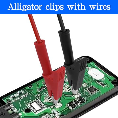 MEIRIYFA 4mm Banana Plug to Crocodile Alligator Clip Test Probe Lead Wire 16AWG Cable for Electrical Testing, Power Supplies, Automotive, Multimeter 1M/3.3Ft -2Pcs