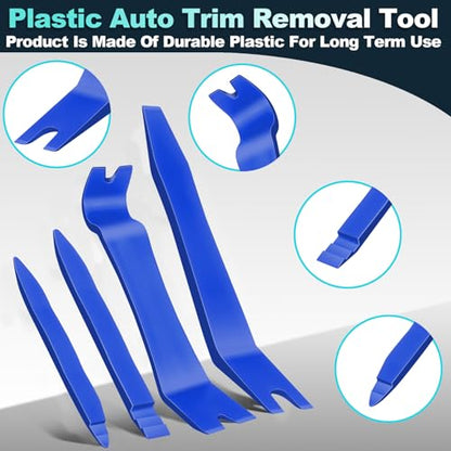 Keze 7 Pcs Auto Plastic Trim Removal Pry Tool & Clip Plier Remover Kit for Removal Car Body Upholstery Door Panel Dashboard Automotive Push Rivets Fasteners-Blue - color: Blue-Auto Trim Removal Pry Tool