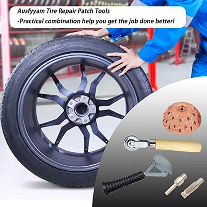 Tire Wheel Repair Patch Tools Kit Tire Buffer Wheels 55mm Tungsten Steel Buffing Wheel with Tire Patch Roller Scraping Cutter for Car Tire Grinding Polishing Accessories Kit - size: 55mm