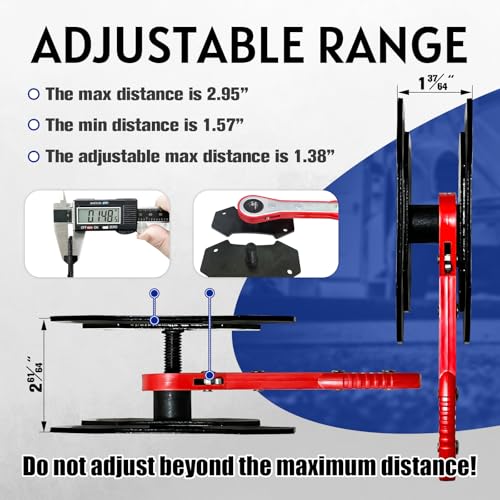 Brake Caliper Compression Tool with Extra 2Pcs Large Plates 1.57"-2.95",Caliper Piston Compressor Tool for Disc Brake Pad Spreader with 2 Brake Caliper Hangers for Single/Twin/Quad Piston - size: Brake Caliper Tool with 2 Caliper Hangers