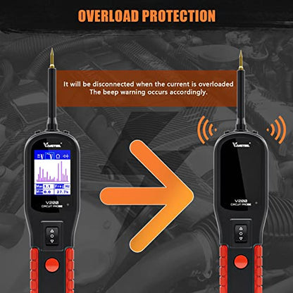 VDIAGTOOL V200 Automotive Circuit Tester, Power Circuit Probe Tool, 12-24V Electrical Short Open Breaker Circuit Finder, AC/DC Current Resistance, Duty Cycle, & 20FT Extension Cord, for 99% Cars