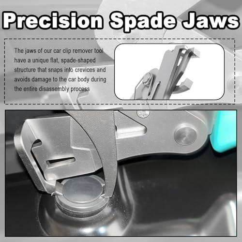 Upgraded Car Clip Pliers and Disassembly Tools with Plastic Rivets,Labor-Saving Automotive Clip Removal Tool with Non-damaging/Spade Jaws,Non-Slip Car Panel Clips Removal Pliers