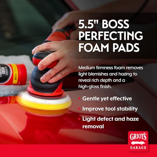 Griot's Garage 5.5” Perfecting Foam Pads for Car Polishing and Detailing, Buffing Pads for Paint Correction, Polishing, and Waxing, Yellow, Set of 2 - size: 5.5 Inch Pads (Set of 2)
