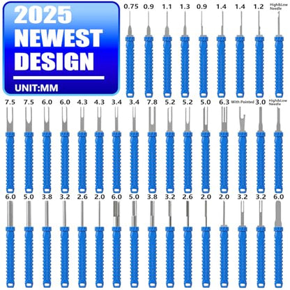 41 Pcs Terminal Pin Removal Tools with Blow-Molded Case - Electrical Pin Removal Tools Automotive Depinning Tool Kit for Automotive & Household Devices Most Connector, Blue - color: blue