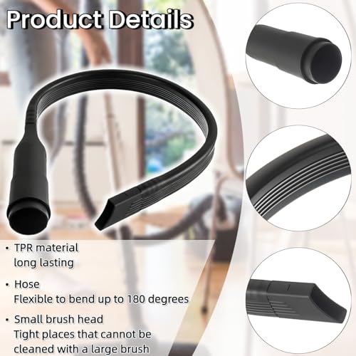 2 Pack 25" Flexible Vacuum Crevice Attachment Tool Kit, Universal Vacuum Cleaner Accessories for 1-1/4"(32mm) & 1-3/8"(35mm) Hoses, Flexible Extension Brush for Deep Cleaning