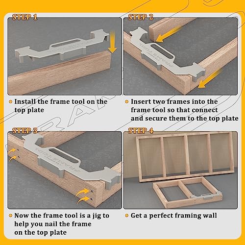 Framing Tools,16 Inch On-Center Stud Layout Tool,100% Cast Aluminum Framing Spacing Tool,Premium Wall Stud Framing Tool,Precision Measurement Jig Tool For Framing Wall - size: 1 Pack
