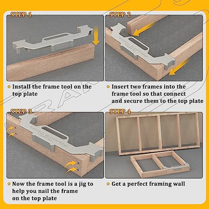 Framing Tools,16 Inch On-Center Stud Layout Tool,100% Cast Aluminum Framing Spacing Tool,Premium Wall Stud Framing Tool,Precision Measurement Jig Tool For Framing Wall (2 Pack) - size: 2 Pack