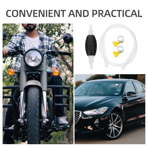 Abaodam Manual Siphon Pump Transfer Hose 1.5m Gasoline Fuel Oil Hand Pump Kit for Automotive Fluid Extraction and Water Transfer