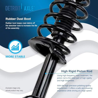 Detroit Axle - Front Steering Knuckles Struts w/Coil Springs for 2007-2014 Ford Edge 2007-2015 Lincoln MKX - 4pc Set - size: 4QU47875/ Big strut kit