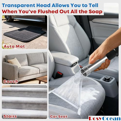 Clear View Hand Wand for Carpet & Upholstery Extractor | Transparent viewing head，Handheld ergonomic grip，Fits portable & truck mount extractors - size: Large
