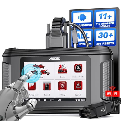 ANCEL MT500 Plus Motorcycle Scanner, Full-System OBD2 Diagnostic Tool with Quick Service Resets & Advanced Programming, Fits for BMW, Honda, Yamaha, Ducati, KTM, Kawasaki, Suzuki, Triumph