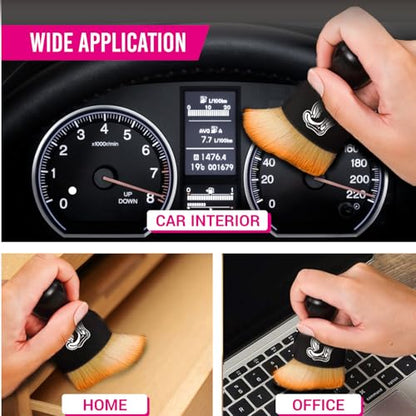 H.O.W 2 PCS Car Interior Detailing Brushes Automotive Cleaning Brush Kits for Vent Seat Crevice Dashboard Leather Air Conditioner