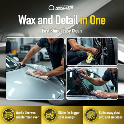 Nanoskin QUICK SHINE Quick Detail Spray 1 Gallon - Waterless Detailer Spray for Car Detailing | Deep Gloss Car Wax Booster & Clay Lubricant | Removes Dust, Smudges, Fingerprints and Other Contaminants - size: 128 Fl Oz (Pack of 1)