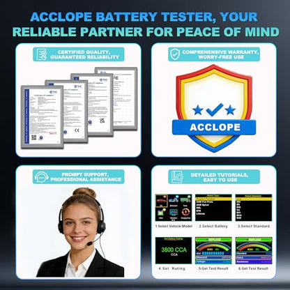 BT90 PRO 2-360Ah Battery Tester with Cloud Printing, 30-3800 CCA, 6V/12V/24V Digital Analyzer, SOH/SOC/Volt/Res/Cranking&Charging Test, Real‑Time Ambient Temp, AGM/EFB/Gel/Li - color: GREEN