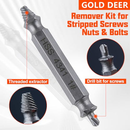 6Pcs Titanium Damaged Screw Extractor Set Damaged Screw Extractor Set Remover Kit for Stripped Screws Nuts & Bolts Bolt Etractor Kit for Easy Removal of Rusty Broken