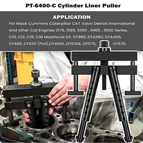 PT-6400-C Universal Cylinder Liner Puller Removal Tool for Mack Cummins Cat On Wet Liner from 3-7/8” to 6-1/4” Bore Replace M50010-B,3376015