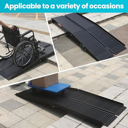 Wheelchair Ramp 5FT, Portable Ramps for Home for Wheelchairs | 800 LBS Capacity, Non-Skid, Aluminum Handicap Ramp for Doorway, Threshold, Entry, Stairs, 36" L x 29.2" W x 2''H, Black - size: 5FT(Applicable height5"-15")