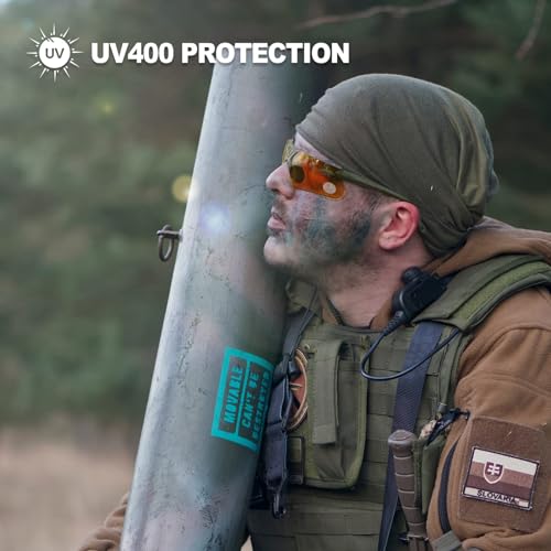 xaegistac Shooting Glasses with Case-Safety Glasses Anti Fog | Z87.1 Certificated Impact Resistance Safety Glasses for Hunting Shooting Sports - color: Yellow Lens-green Frame