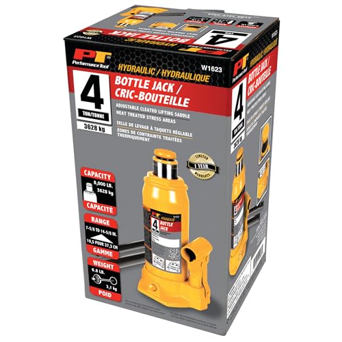 Performance Tool W1623 4-Ton (8,000 lbs.) Heavy Duty Hydraulic Bottle Jack - size: 4-Ton