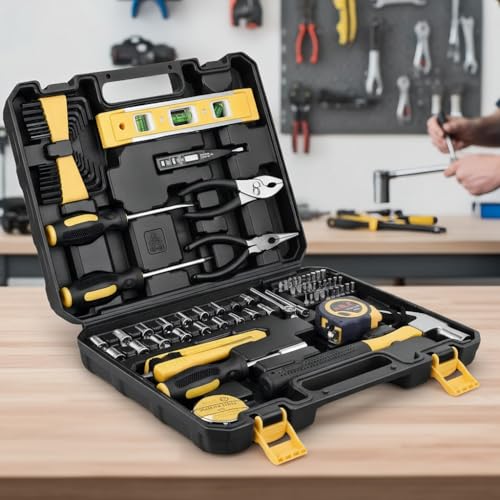 78-Piece Multi-Purpose Automotive and General Household DIY Hand Tool Set, Tool Box Kit with Portable Storage Case, for Home DIY, Office, Basic Repairs, Car repairs