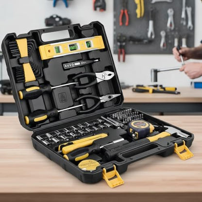 78-Piece Multi-Purpose Automotive and General Household DIY Hand Tool Set, Tool Box Kit with Portable Storage Case, for Home DIY, Office, Basic Repairs, Car repairs