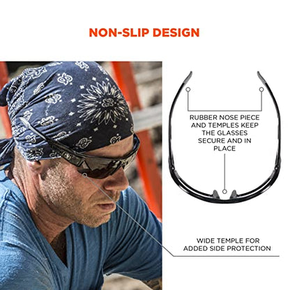 Ergodyne Skullerz DAGR Anti Scratch Safety Glasses, Anti-Fog, ANSI z87.1 - color: Smoke Lens